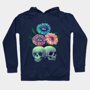 Skulls and eye-flowers Hoodie